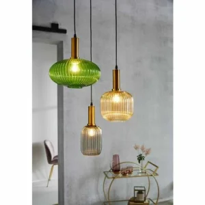 Bester Verkauf 💯 SCHNEIDER ELECTRIC Hängeleuchte Cristal – Mit Lampenschirm Glaskörper Grün Deko-Lampe – Metall Glas 😉 13